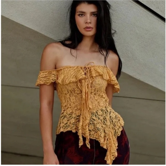 ZARA LACE RUFFLE TOP - Picture 3 of 10